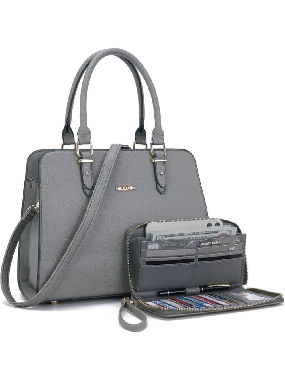 Stylish Women's Satchel Purse & Wallet Set - Chic Tote Bag for Everyday Use